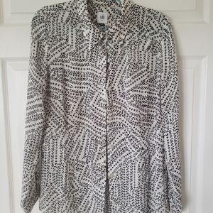 Cabi black and white blouse